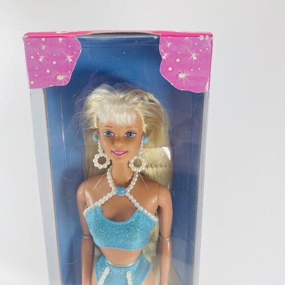 1997 Pearl Beach Barbie Doll Magic Ring Mattel Blue Bathing Suit New in Box - Picture 2 of 9